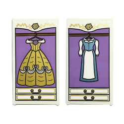 Glass for Window 1 x 4 x 6 Gold Roses, Drawers, Metallic Light Blue and Metallic Pink Dress Pattern on Both Sides (Stickers) - Set 43196