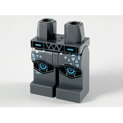 Hips and Legs with Black Belt and Knee Pads, Metallic Light Blue Triangles Pattern