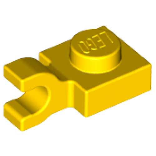 Деталь LEGO 6019 Plate, Modified 1 x 1 with U Clip (Horizontal Grip) - Yellow
