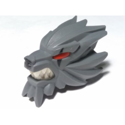 Large Figure Head Modified Chima Wolf with Red Eyes and White Teeth Pattern