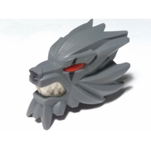 Деталь LEGO 13820pb01 Large Figure Head Modified Chima Wolf with Red Eyes and White Teeth Pattern