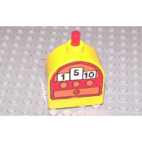 Деталь LEGO x836cx2 Duplo Brick with Working Ringer Button on Curved Top, Cash Register Pattern