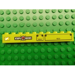 Brick 1 x 10 with Volcano Explorers Logo, Lockers, and Yellow Metal Plate Pattern (Sticker) - Set 60124 Brick 1 x 10 with Volcano Explorers Logo, Lockers, and Yellow Metal Plate Pattern (Sticker) - Set 60124