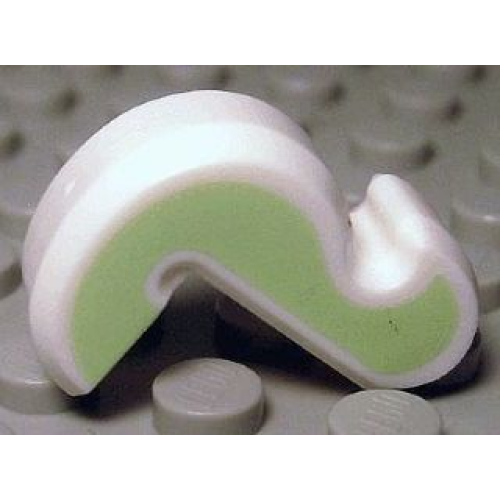 Деталь LEGO 15429pb02 Cat Tail with Yellowish Green Sides Pattern