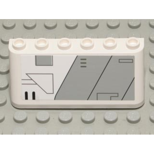 Деталь LEGO 4176pb18 Windscreen 2 x 6 x 2 with SW Gunship Panel Pattern Lower Right (Sticker) - Set 7163