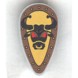 Minifigure, Shield Oval with Bull Head Black on Yellow Pattern (Sticker) - Set 10176 Minifigure, Shield Oval with Bull Head Black on Yellow Pattern (Sticker) - Set 10176