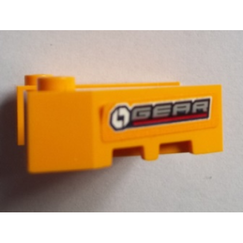 Деталь LEGO 50373pb03 Wedge 3 1/2 x 4 with Stud Notches with 'GEAR' Pattern on Both Sides (Stickers) - Set 60151
