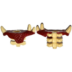 Minifigure Armor Shoulder Pads with 3 Spikes and Spine with Dark Red Pads Pattern