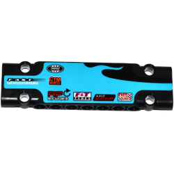 Technic, Panel Plate 3 x 11 x 1 with Sponsor Logos on Medium Azure Flame Pattern Model Left Side (Sticker) - Set 42050