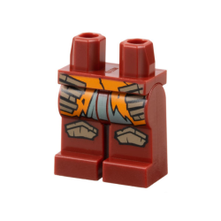 Hips and Legs with Orange Tattered Skirt over Sand Green Robe Bottom, Dark Tan Knee Pads Pattern Hips and Legs with Orange Tattered Skirt over Sand Green Robe Bottom, Dark Tan Knee Pads Pattern