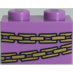 Brick 1 x 2 with Gold Chains Pattern (BrickHeadz Belle Bottom Abdomen) Brick 1 x 2 with Gold Chains Pattern (BrickHeadz Belle Bottom Abdomen)