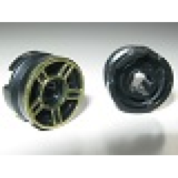 Wheel 11mm D. x 6mm with 5 Spokes with Gold Outline Pattern Wheel 11mm D. x 6mm with 5 Spokes with Gold Outline Pattern