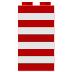 Brick 2 x 2 x 3 with White Stripes Black Outlined Pattern