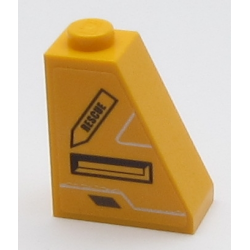 Slope 65 2 x 1 x 2 with 'RESCUE' on Arrow and Black Vent Pattern (Sticker) - Set 60161 Slope 65 2 x 1 x 2 with 'RESCUE' on Arrow and Black Vent Pattern (Sticker) - Set 60161