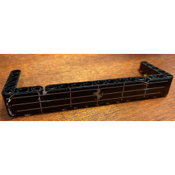 Stickered Assembly 15 x 5 x 2 with Silver Ferrari Logo on Grille Pattern (Sticker) - Set 8145 - 1 Technic, Liftarm Thick 1 x 9, 1 Technic, Liftarm Thick 1 x 15, 2 Technic, Liftarm, Modified Bent Thick L-Shape 3 x 5, 6 Technic, Pin with Friction Ridges