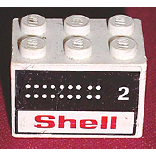 Деталь LEGO BA082pb04 Stickered Assembly 3 x 2 x 1 2/3 with Shell Tank Number 2 Pattern on Both Sides (Stickers) - Set 6610 - 2 Plate 2 x 3, 1 Brick 1 x 2, 1 Brick 1 x 3, 1 Brick, Modified 1 x 1 with Headlight