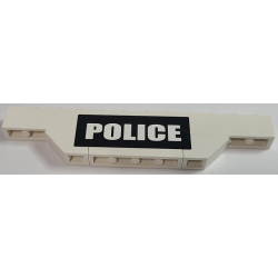Stickered Assembly 12 x 1 x 2 with White 'POLICE' on Black Background Pattern (Sticker) - Set 7245 - 1 Brick 1 x 12, 1 Brick 1 x 4, 2 Slope, Inverted 45 2 x 1