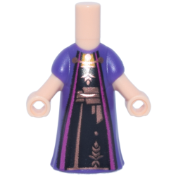 Micro Doll, Body with Molded Dark Purple Dress and Printed Magenta Robe Trim over Black Dress with Copper Clasp, Grain and Sash Pattern Micro Doll, Body with Molded Dark Purple Dress and Printed Magenta Robe Trim over Black Dress with Copper Clasp, Grain and Sash Pattern