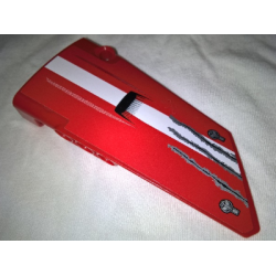 Technic, Panel Fairing #17 Large Smooth, Side A with White Stripe, Black Air Intake and Scratches Pattern (Sticker) - Set 42029 Technic, Panel Fairing #17 Large Smooth, Side A with White Stripe, Black Air Intake and Scratches Pattern (Sticker) - Set 42029