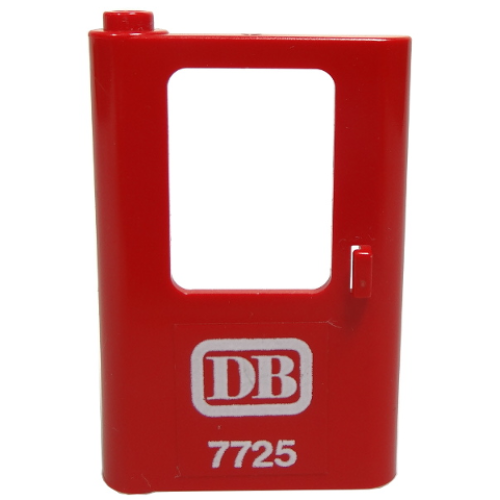 Деталь LEGO 4181pb015 Door 1 x 4 x 5 Train Left, Thin Support at Bottom with White 'DB 7725' Pattern (Sticker) - Set 7725