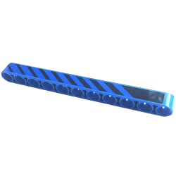 Technic, Liftarm Thick 1 x 11 with Black Diagonal Stripes Pattern Model Right Side (Sticker) - Set 42141