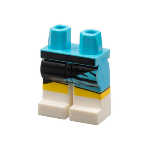 Деталь LEGO 970c01pb08 Hips and White Legs with Black and Medium Azure Wrap Dress Pattern