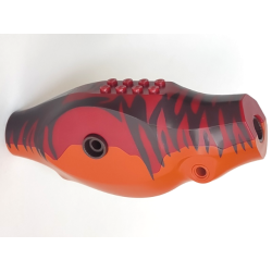 Dinosaur Body Tyrannosaurus rex with Dark Red Top with Dark Brown Stripes Pattern