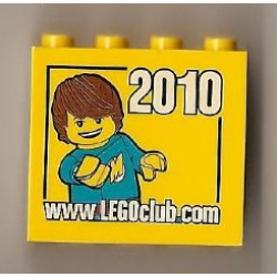 Brick 2 x 4 x 3 with www.LEGOclub.com 2010 and Max Pattern