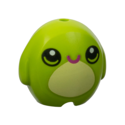 Minifigure, Utensil Pillow Plush Toy with Frog with Black Eyes, Magenta Mouth and Bright Light Yellow Stomach Pattern