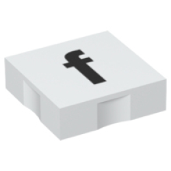 Duplo, Tile 2 x 2 with Black Lowercase Letter f Pattern Duplo, Tile 2 x 2 with Black Lowercase Letter f Pattern