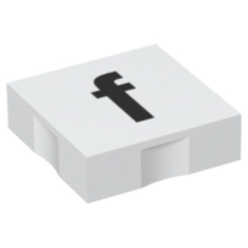Деталь LEGO 6309pb050 Duplo, Tile 2 x 2 with Black Lowercase Letter f Pattern