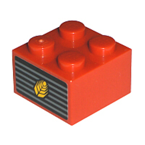 Деталь LEGO 3003pb022 Brick 2 x 2 with Wheat Spike on Grille Pattern (Sticker) - Set 7634