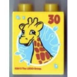 Duplo, Brick 1 x 2 x 2 with Giraffe 30 Visit LEGOLAND Windsor Pattern