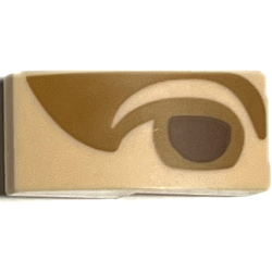 Slope, Curved 2 x 1 x 2/3 with Reddish Brown Right Eye with Medium Nougat Eyelid and Shadow Pattern (Mona Lisa) Slope, Curved 2 x 1 x 2/3 with Reddish Brown Right Eye with Medium Nougat Eyelid and Shadow Pattern (Mona Lisa)