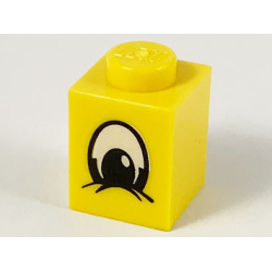 Brick 1 x 1 with Eye Squinting Black and White Pattern