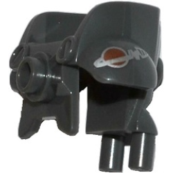 Minifigure Armor Space with Shoulder Protection with Silver and Copper Classic Space Logo with Drill on Left Shoulder Pattern