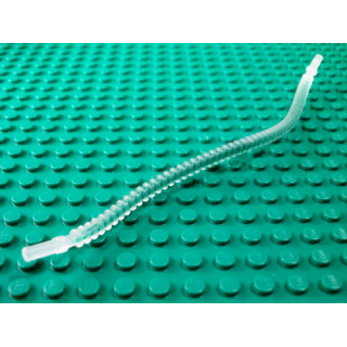 Деталь LEGO 57539pb01 Hose, Flexible Ribbed with 8mm Ends 19L / 15.2cm with Molded Dark Green Center Pattern