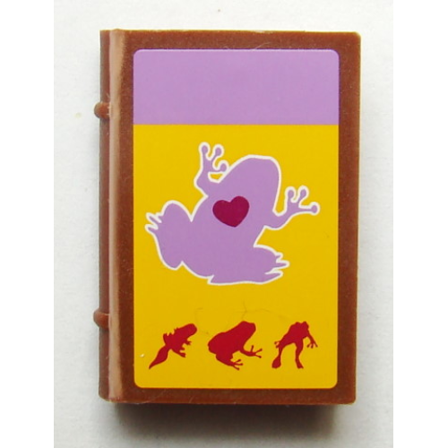 Деталь LEGO 33009pb042 Minifigure, Utensil Book 2 x 3 with Biology Textbook with Frog and Heart Pattern (Sticker) - Set 41005