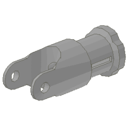 Technic, Universal Joint 4L, End - Light Gray