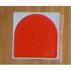 Duplo, Tile 2 x 2 with Shape Red Inverse Arch Pattern
