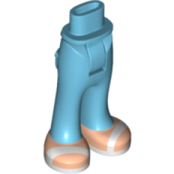 Mini Doll Hips and Trousers with Back Pockets with Light Nougat Feet and White Sandals Pattern - Thick Hinge Mini Doll Hips and Trousers with Back Pockets with Light Nougat Feet and White Sandals Pattern - Thick Hinge