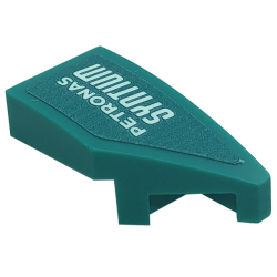 Wedge 2 x 1 x 2/3 Right with White 'PETRONAS SYNTIUM' Pattern (Sticker) - Set 76909