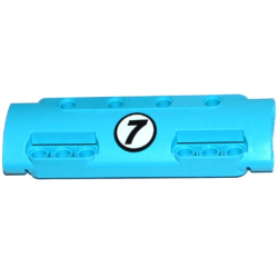 Technic, Panel Curved 11 x 3 with 10 Pin Holes through Panel Surface with Black Number 7 in White Circle Pattern (Sticker) - Set 42050 Technic, Panel Curved 11 x 3 with 10 Pin Holes through Panel Surface with Black Number 7 in White Circle Pattern (Sticker) - Set 42050