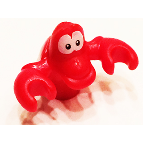 Деталь LEGO bb0624pb01 Crab, Disney with White Eyes, Small Black Pupils Pattern (Sebastian)