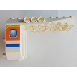 Aircraft Fuselage Aft Section Angular Bottom 6 x 10 x 5 with Blue and Orange Window Pattern on Both Sides (Stickers) - Set 4619