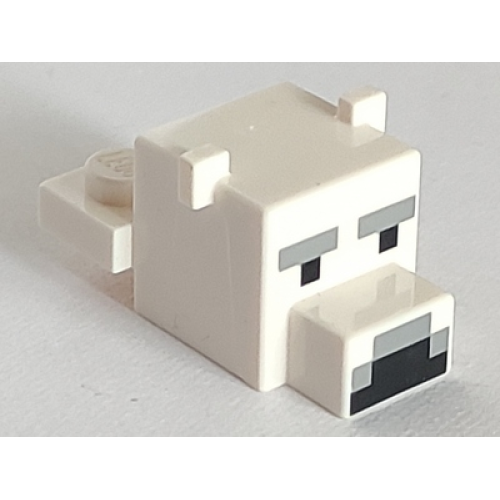 Деталь LEGO 35528pb01 Creature Head Pixelated Polar Bear with Face Pattern (Minecraft Polar Bear)