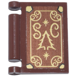 Minifigure, Utensil Book Cover with Gold Corners, Filigree, Christmas Tree and 'SC' Pattern (Sticker) - Set 10339
