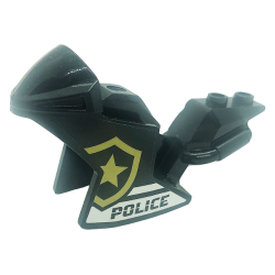 Motorcycle Fairing, Racing (Sport) Bike with 'POLICE', White Stripes, and Gold Star Badge Logo Pattern on Both Sides (Stickers) - Set 60276 Motorcycle Fairing, Racing (Sport) Bike with 'POLICE', White Stripes, and Gold Star Badge Logo Pattern on Both Sides (Stickers) - Set 60276