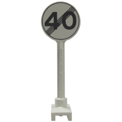 Road Sign Round with Gray End Of Maximum Speed 40 Pattern