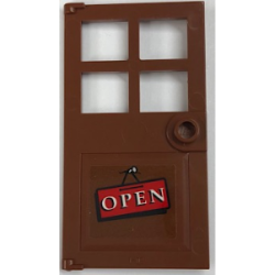 Door 1 x 4 x 6 with 4 Panes and Stud Handle with 'OPEN' Pattern (Sticker) - Set 21310 Door 1 x 4 x 6 with 4 Panes and Stud Handle with 'OPEN' Pattern (Sticker) - Set 21310